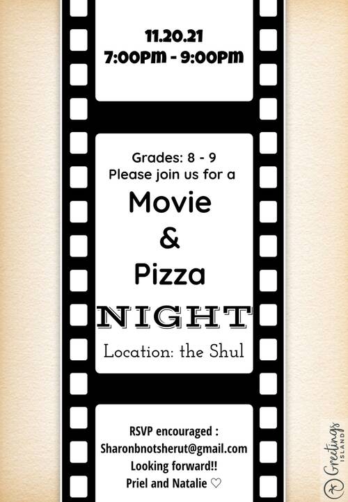 Banner Image for Movie & Pizza Night with the Bnot Sherut